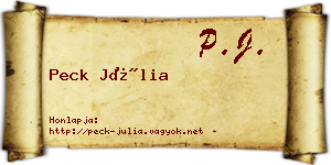 Peck Júlia névjegykártya